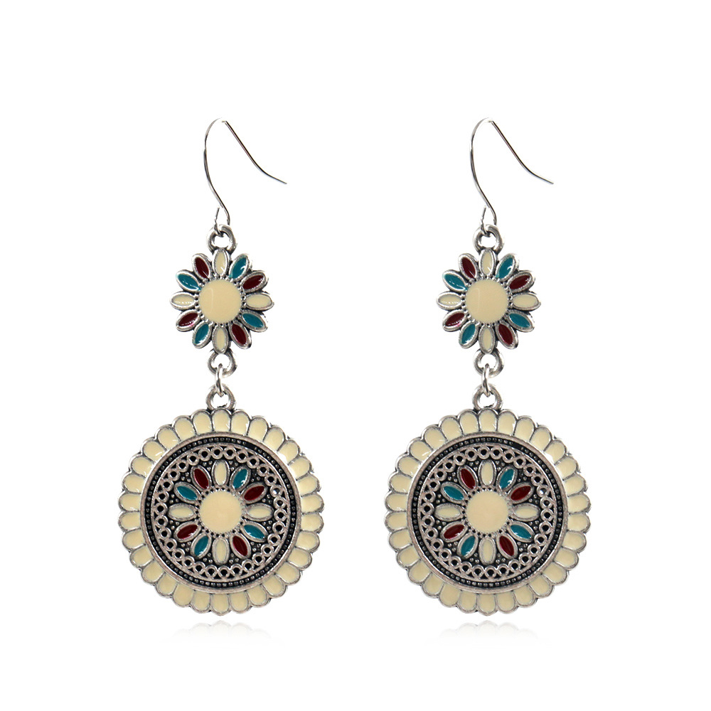 Flower Earrings Drop Oil Alloy Earrings