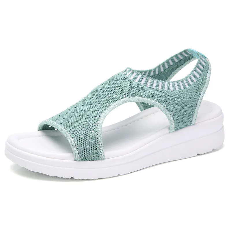 Sporty casual flat sandals - Green