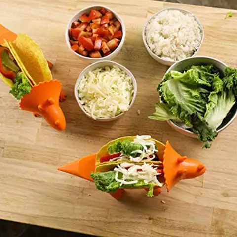 Food Grade Dinosaur Shape Plastic Holder Cornmeal Burritos Taco