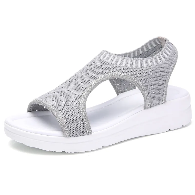 Sporty casual flat sandals - Gray