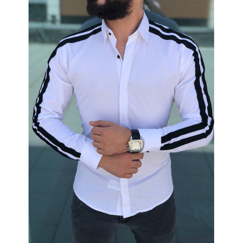 Long sleeve men's shirt cardigan