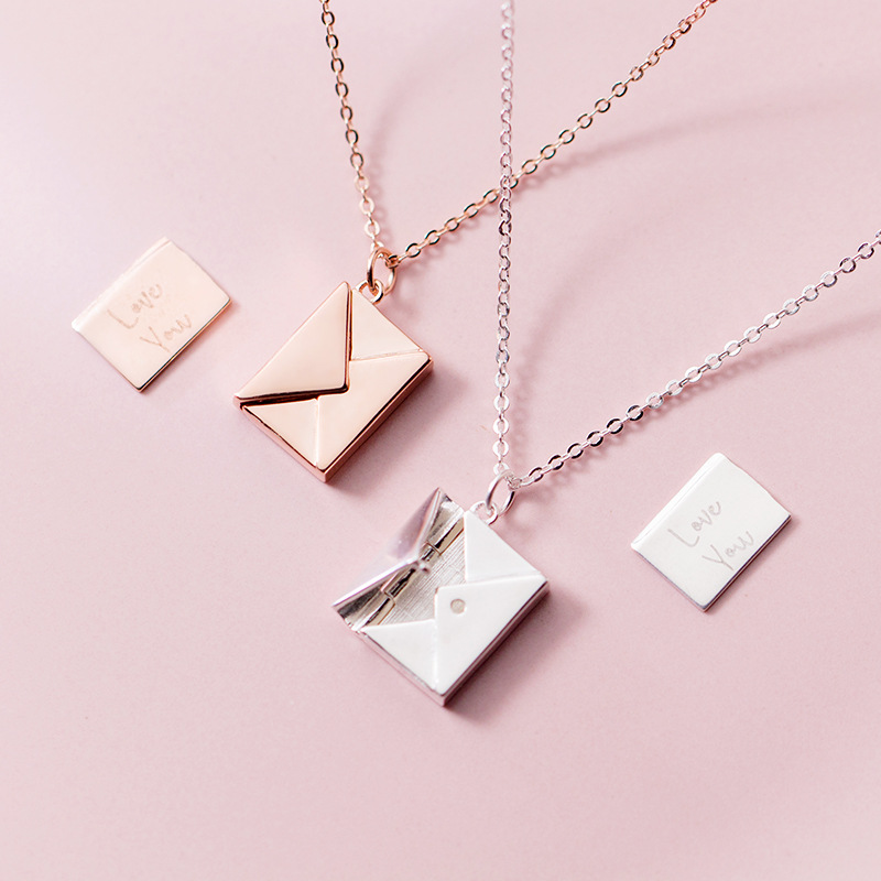 Square envelope pendant necklace