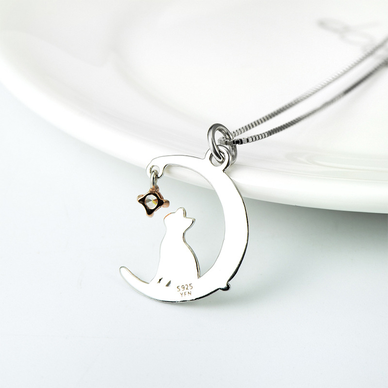 Moon Cat Pendant Necklace