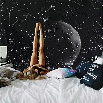 Indian Mandala Tapestry Wall Hanging Sandy Beach Throw Rug Blanket Camping Tent Travel Mattress Bohemian Sleeping Pad Tapestries - Con Black
