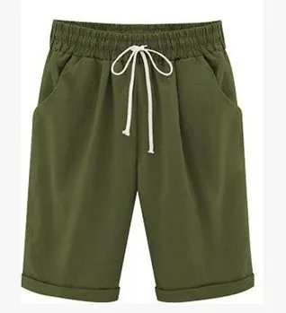Summer casual pants, women's five pants, thin section, wearing a pair of pants, large size Army Greengreen - Shop at LoveMi