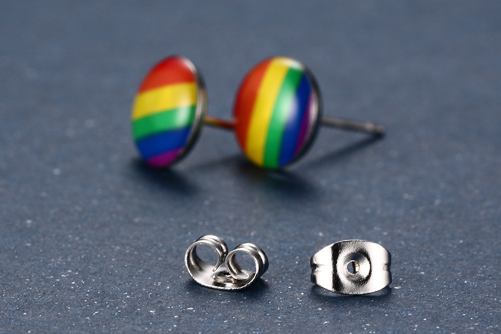 Rainbow stud earrings