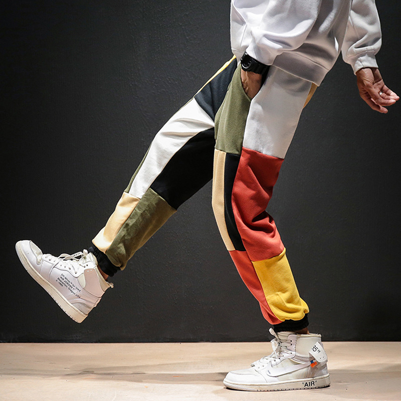 Contrast block, Harlan Wei pants, men's pants