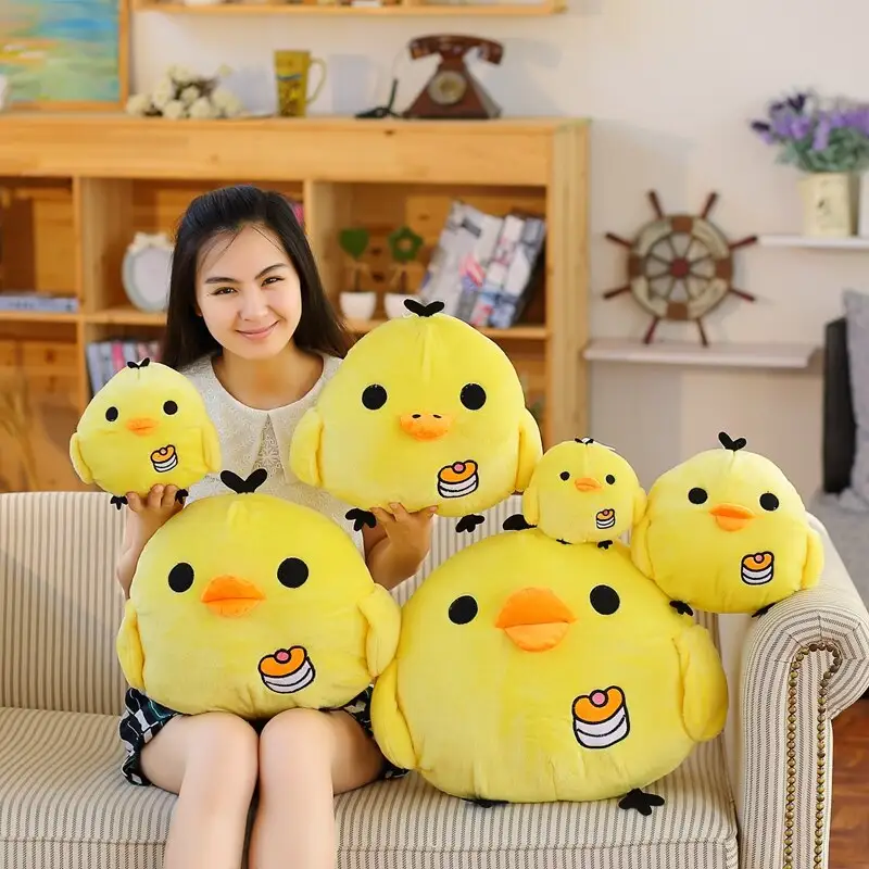 Small yellow chicken plush doll