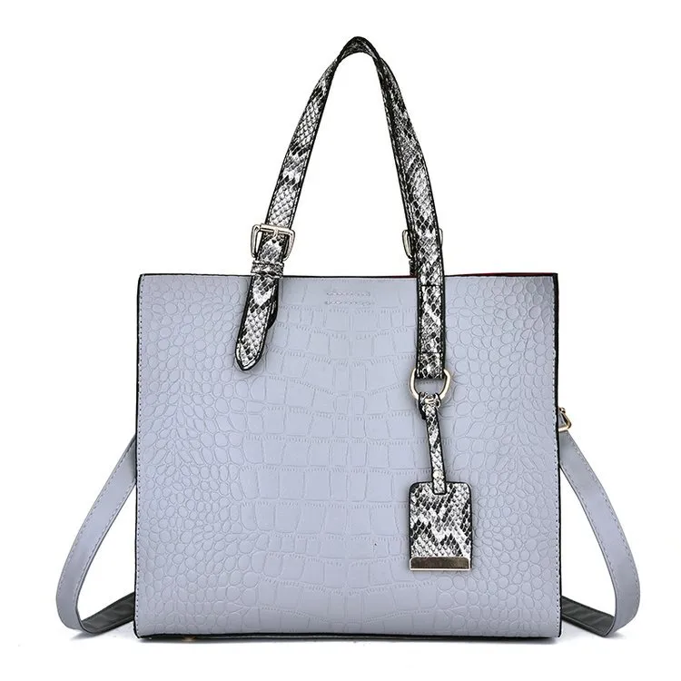Diagonal cross bag Solid color stone tote bag - Gray