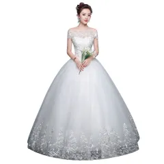 Qidi wedding dress shoulder wedding dress - White - View 1