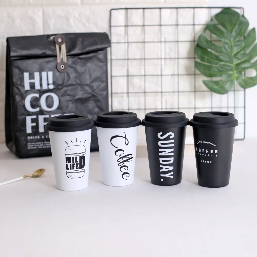 ROKEN Stainless Steel Cups with Lids & Straws 350ML