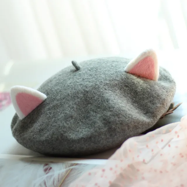 Cat ears beret Dark Grey - Shop at LoveMi