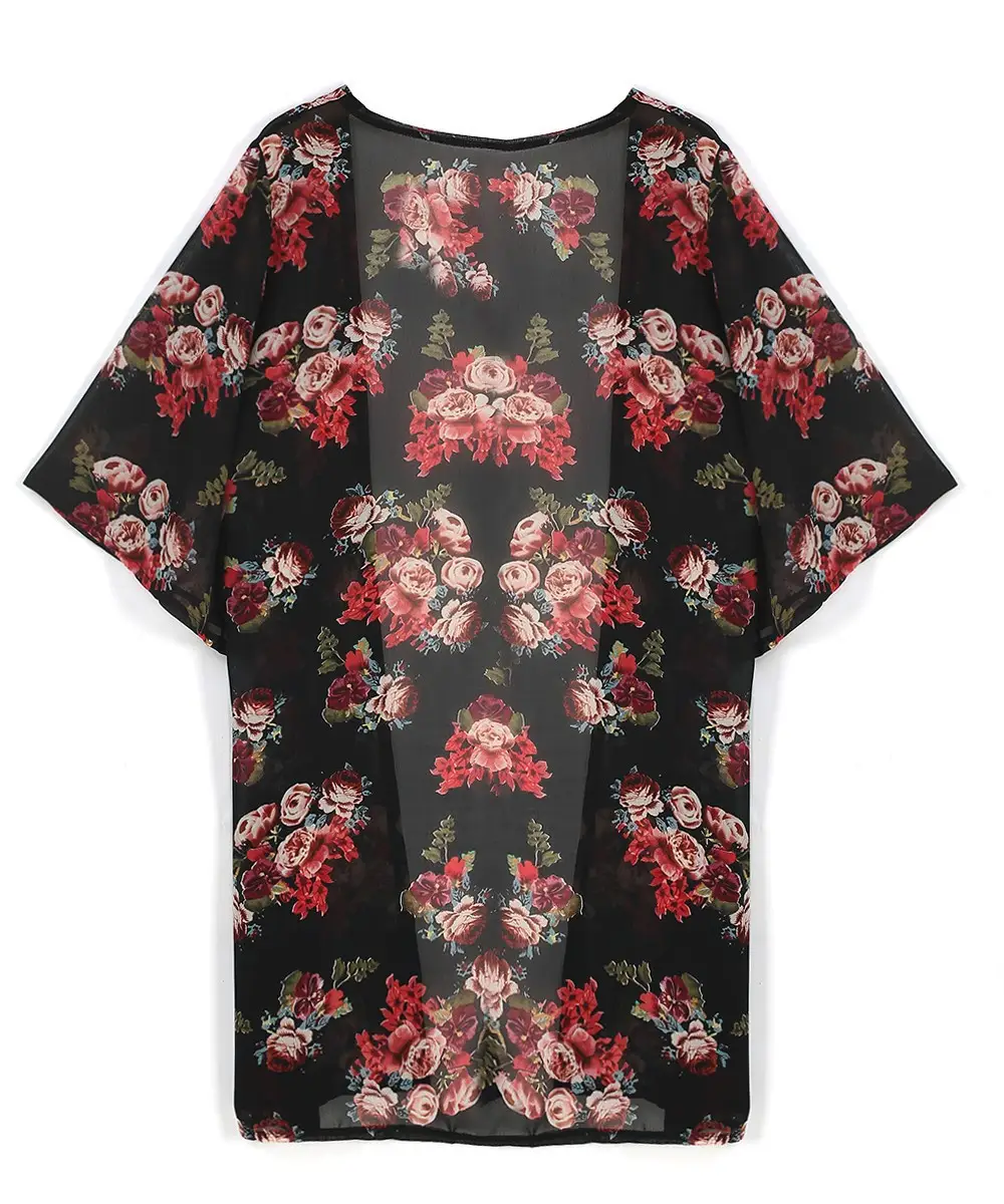 Print chiffon cardigan sun protection clothing