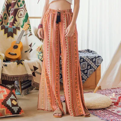 Bohemian split trousers Orange - Shop at LoveMi