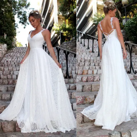 V-neck Sling Lace Dress
