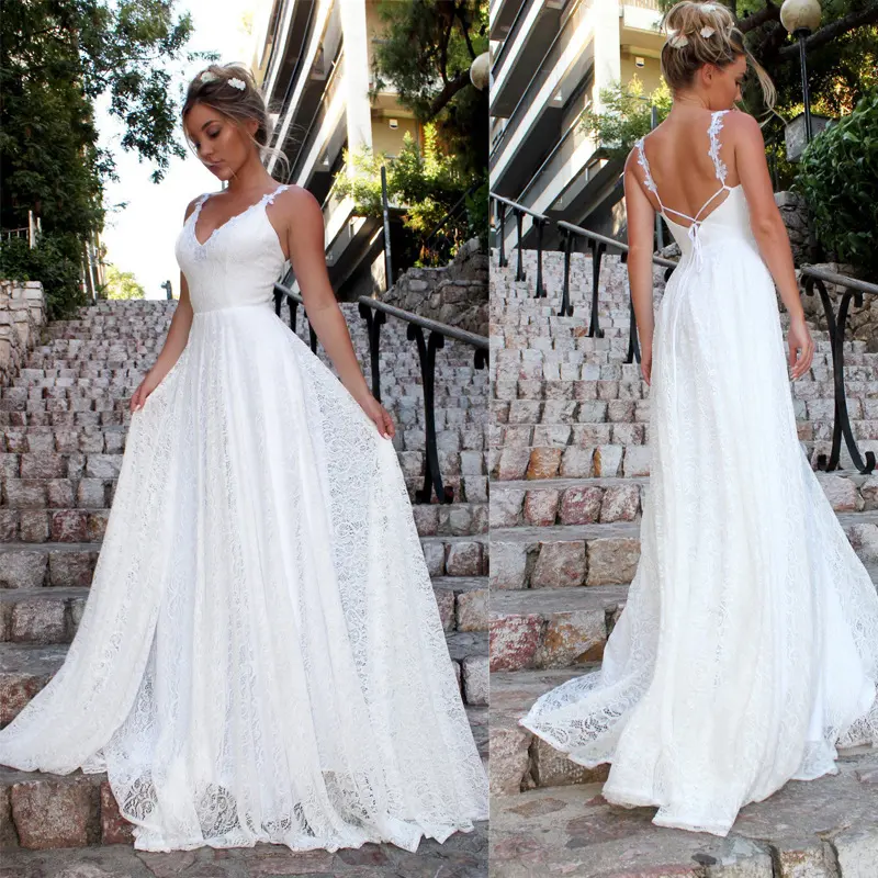 V-neck Sling Lace Dress