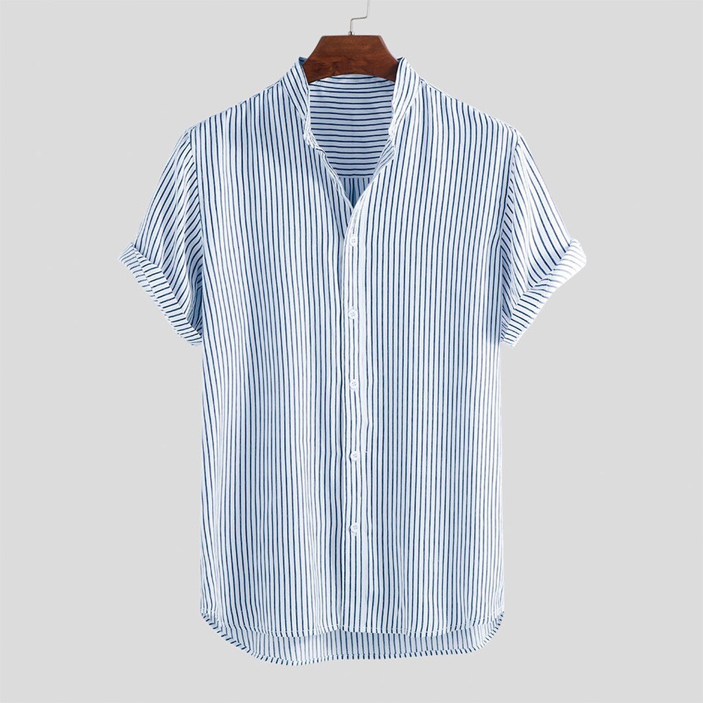 Short-sleeved Shirt Men's Stand-up Collar Slim Top