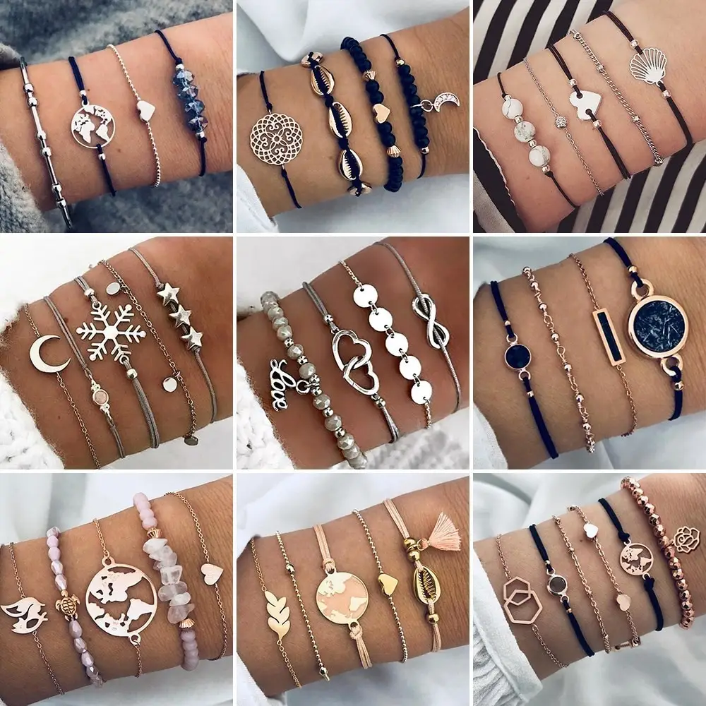 Bohemian Bracelets & Bangles Set Vintage Bead Boho Charm