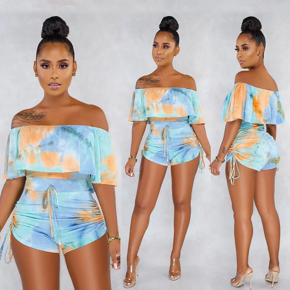 Camouflage Printed Ruffled Shorts