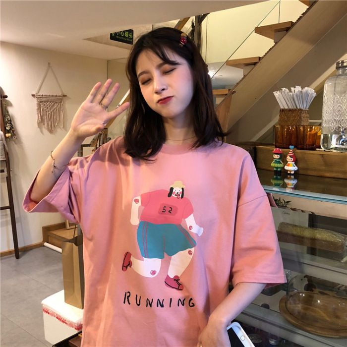 Cartoon printed short sleeve t-shirt