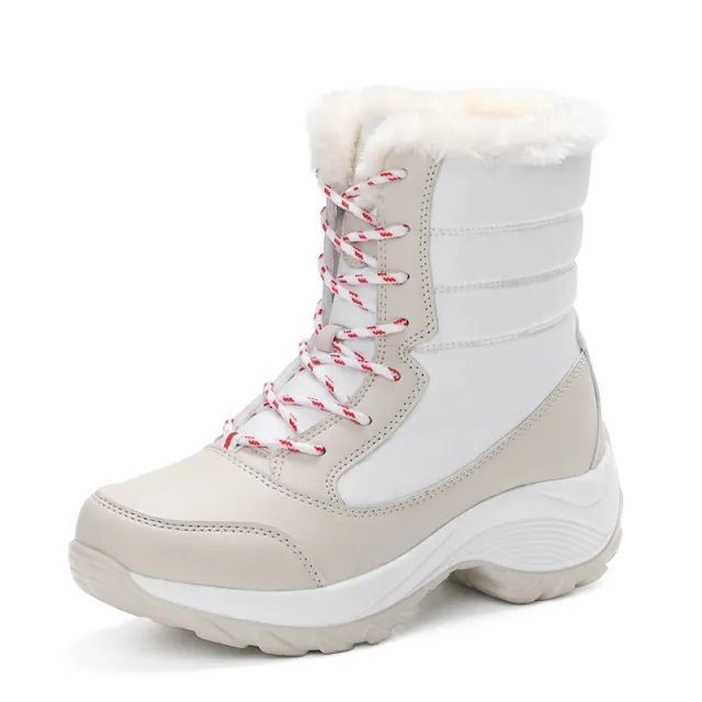 Plus velvet high top women's shoes waterproof snow boots Silver - Shop at LoveMi