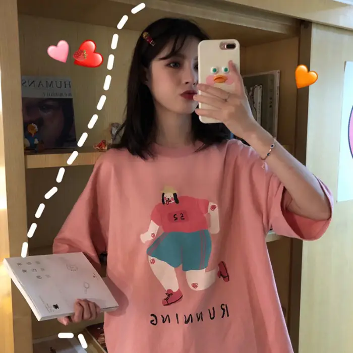 Cartoon printed short sleeve t-shirt