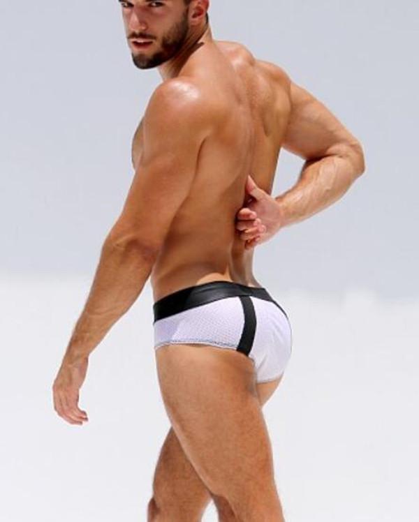 Men's Sexy Mesh Rubber Brief