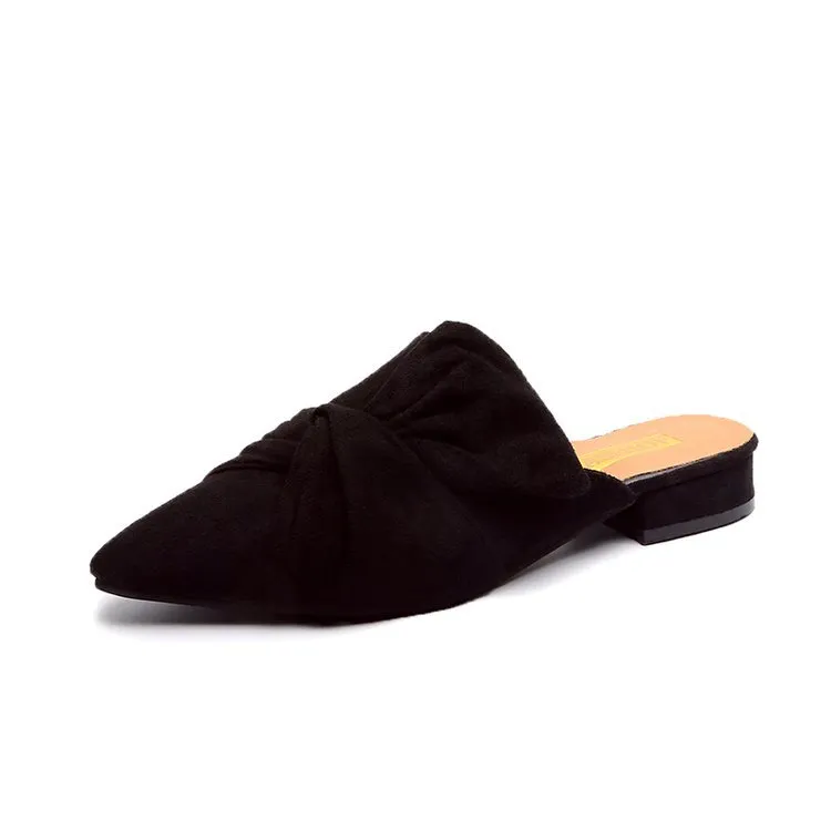 Suede pointed slippers - Black