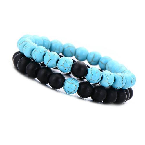 Red & Black Lava 8mm Bracelet