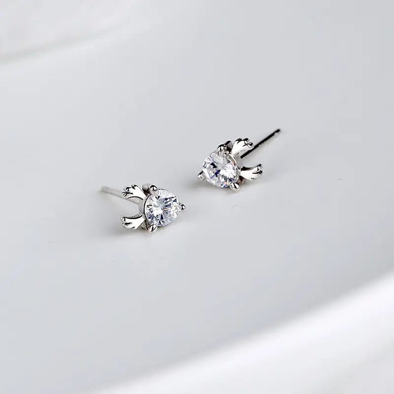 Elk Stud Earrings with Cubic Zirconia