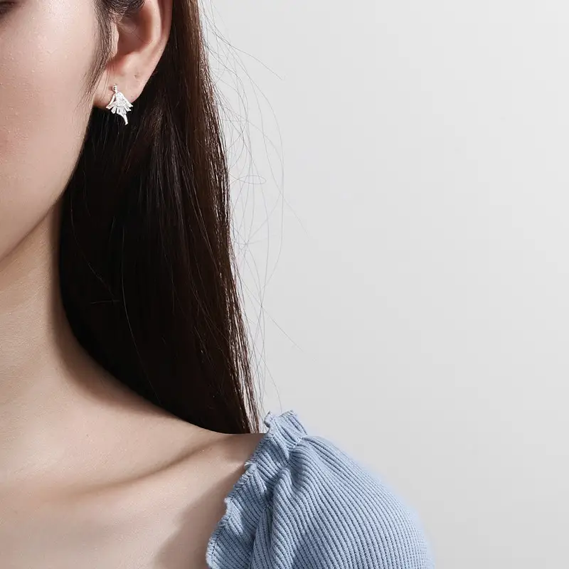 Sterling silver ballet girl ear studs