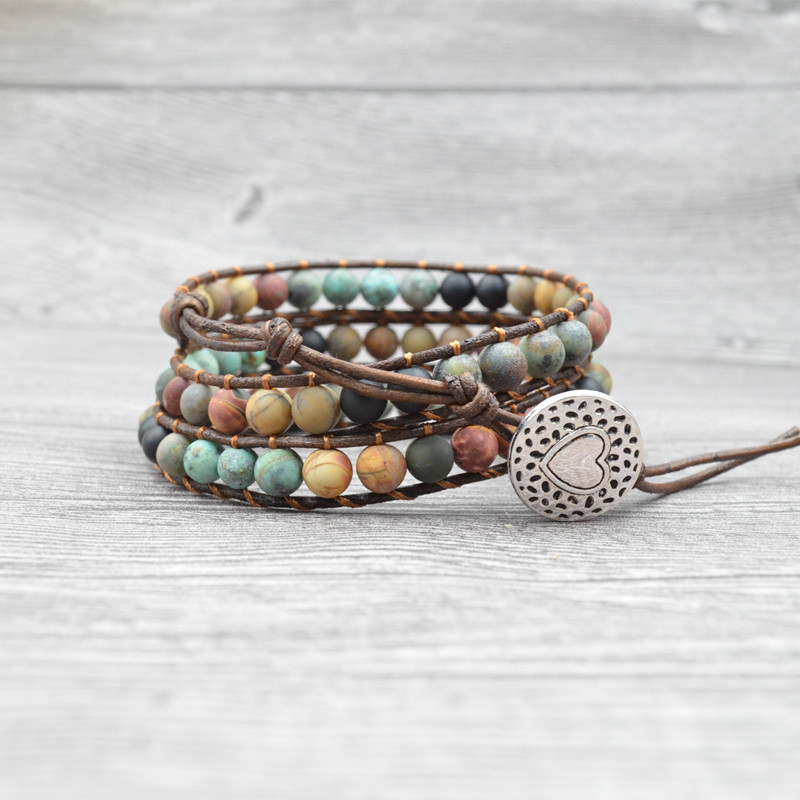 Agate beaded multi-layer bracelet