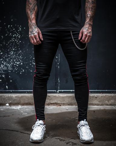 Solid color denim pants