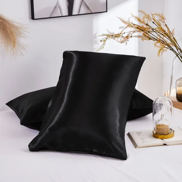 Silk double pillowcase Black - Shop at LoveMi