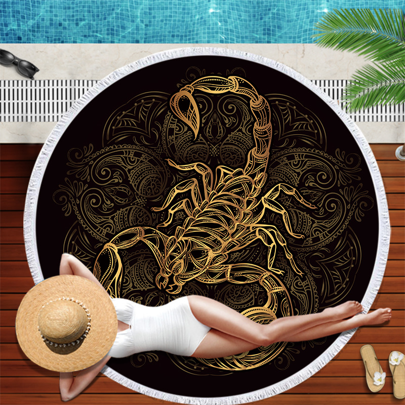 New round beach towel