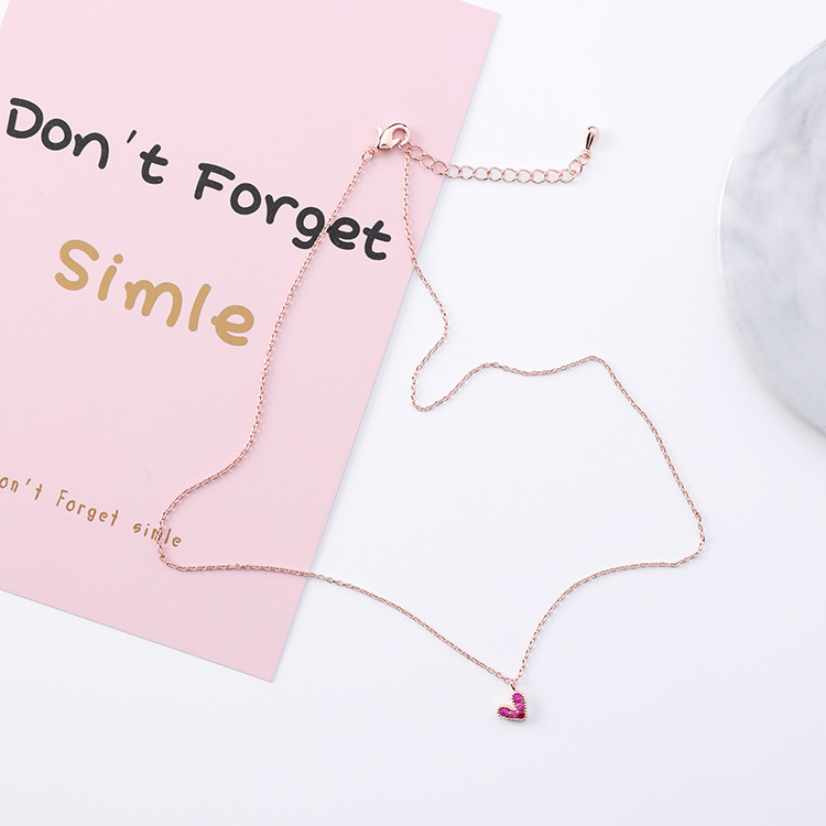 Small red heart necklace
