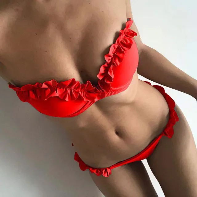 Flower strap bikini Gules L - Shop at LoveMi