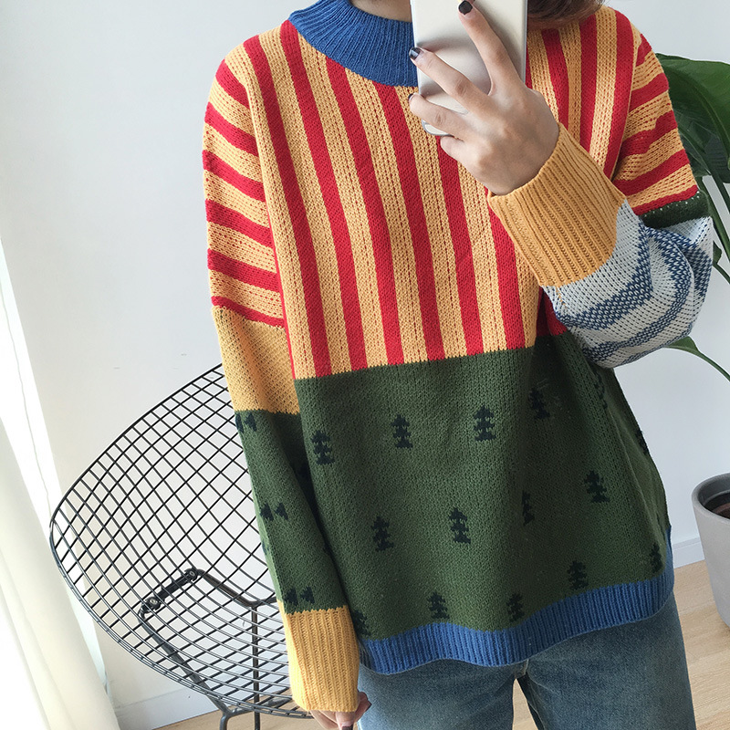 Loose colorblock pullover