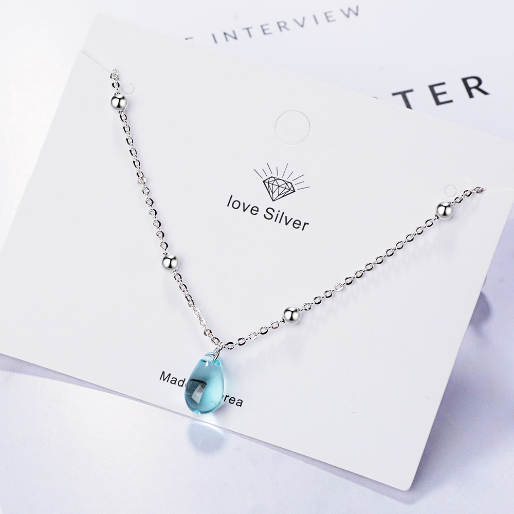 Blue artificial crystal glass bracelet