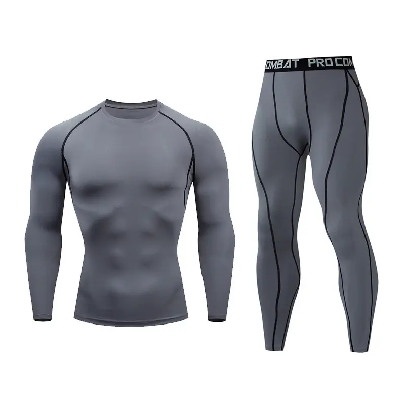 Fitness suit men's gym sports tights long-sleeved