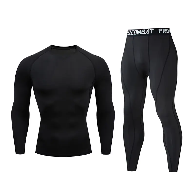 Fitness suit men's gym sports tights long-sleeved