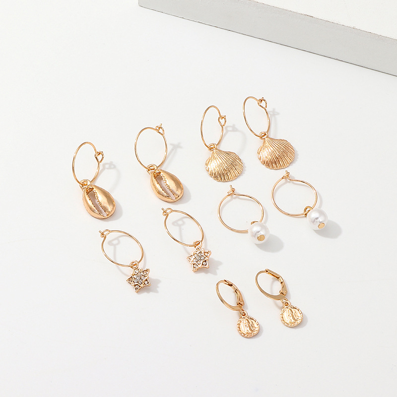 Pearl Starfish Shell Earrings