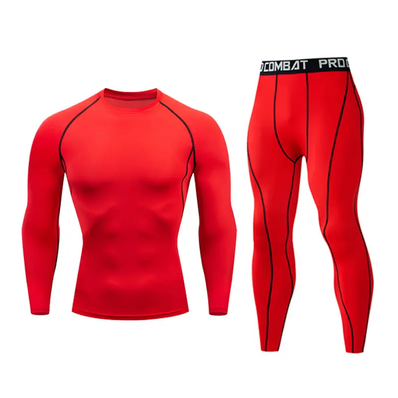 Fitness suit men's gym sports tights long-sleeved
