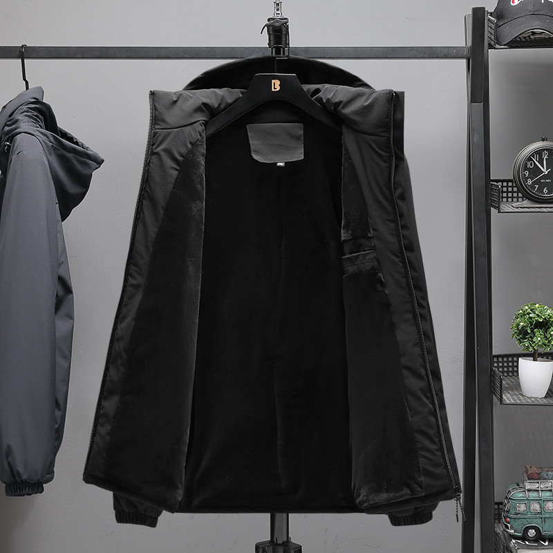 Oversized Padded Jacket Dad Outfit Loose Stand-up Collar Hood