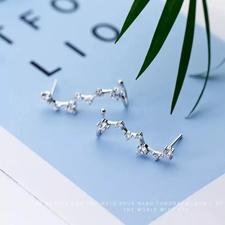 Geometric Star Crawler Stud Earrings