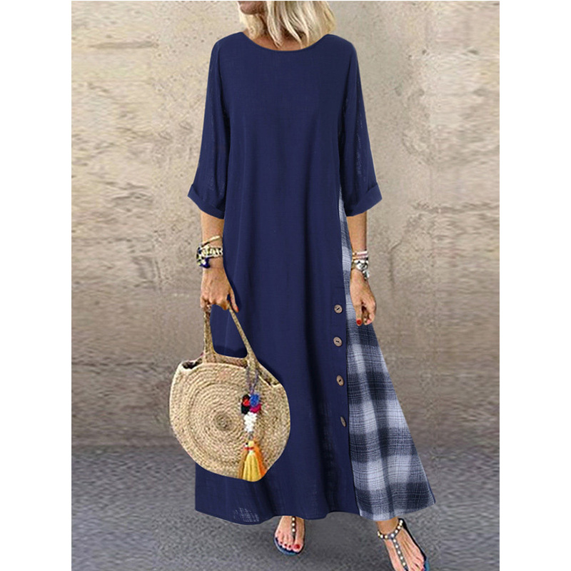 Plaid short-sleeved dress