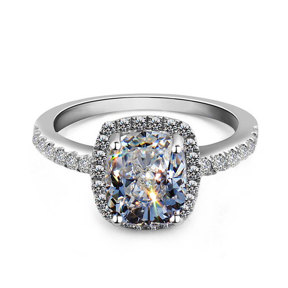 Square Multicolor Classic Temperament Women's Diamond Ring