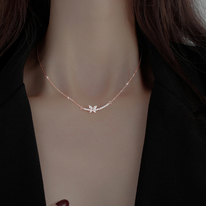Smile Bow Necklace 925 Sterling Silver Singapore Same Style