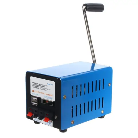 USB Charging Emergency Rescue Blue Hand Crank Generator