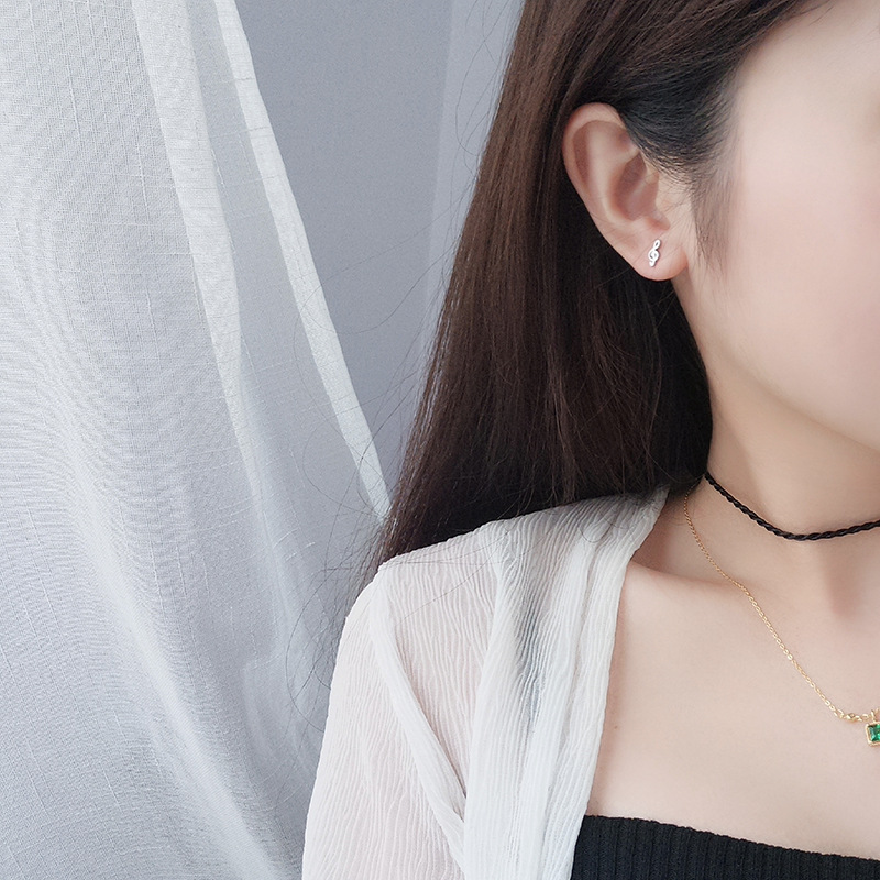 Sterling silver note earrings